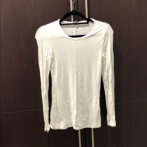 Halogen Thin White Long Sleeve Top, Small